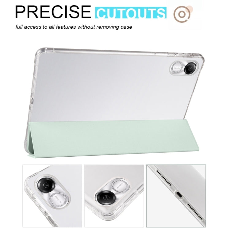 For Xiaomi Redmi Pad Pro 12.1 3-fold Clear TPU Smart Leather Tablet Case with Pen Slot