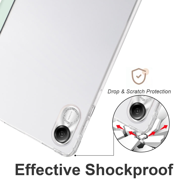 For Xiaomi Redmi Pad Pro 12.1 3-fold Clear TPU Smart Leather Tablet Case with Pen Slot