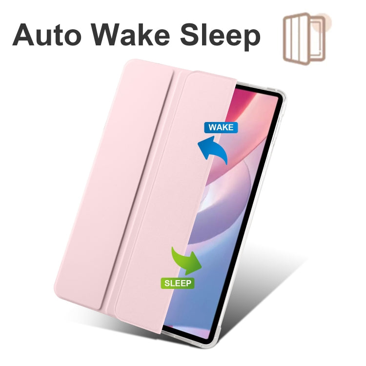 For Xiaomi Redmi Pad Pro 12.1 3-fold Clear TPU Smart Leather Tablet Case with Pen Slot