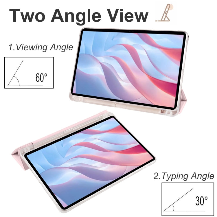 For Xiaomi Redmi Pad Pro 12.1 3-fold Clear TPU Smart Leather Tablet Case with Pen Slot