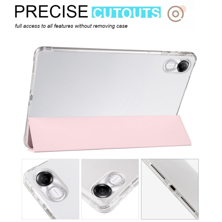 For Xiaomi Redmi Pad Pro 12.1 3-fold Clear TPU Smart Leather Tablet Case with Pen Slot