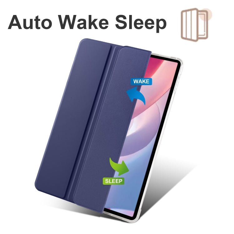 For Xiaomi Redmi Pad Pro 12.1 3-fold Clear TPU Smart Leather Tablet Case with Pen Slot