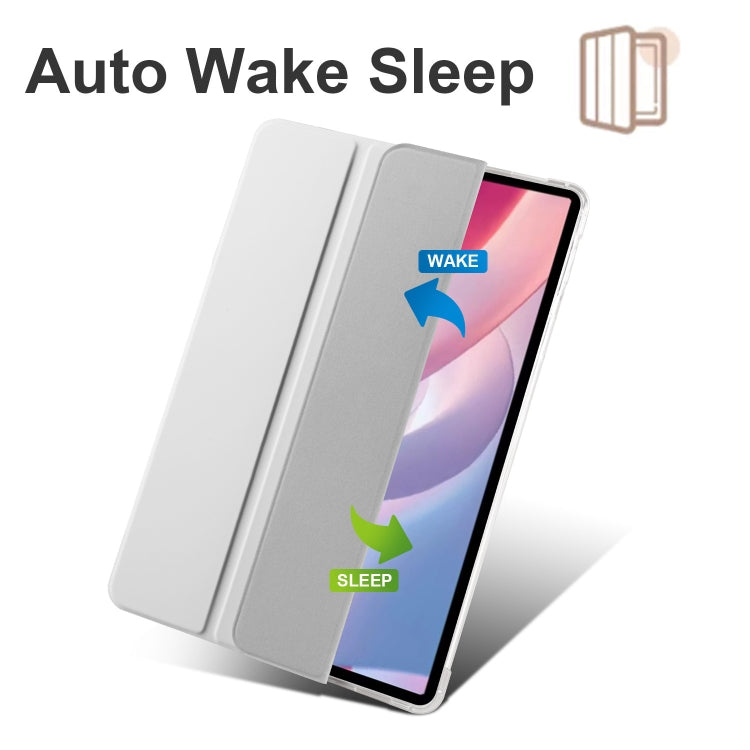 For Xiaomi Redmi Pad Pro 12.1 3-fold Clear TPU Smart Leather Tablet Case with Pen Slot