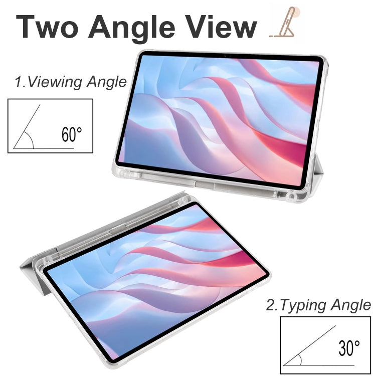For Xiaomi Redmi Pad Pro 12.1 3-fold Clear TPU Smart Leather Tablet Case with Pen Slot