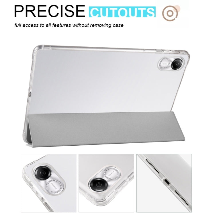 For Xiaomi Redmi Pad Pro 12.1 3-fold Clear TPU Smart Leather Tablet Case with Pen Slot