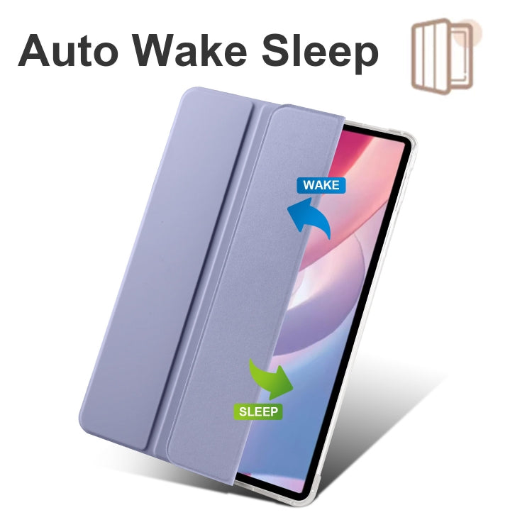 For Xiaomi Redmi Pad Pro 12.1 3-fold Clear TPU Smart Leather Tablet Case with Pen Slot