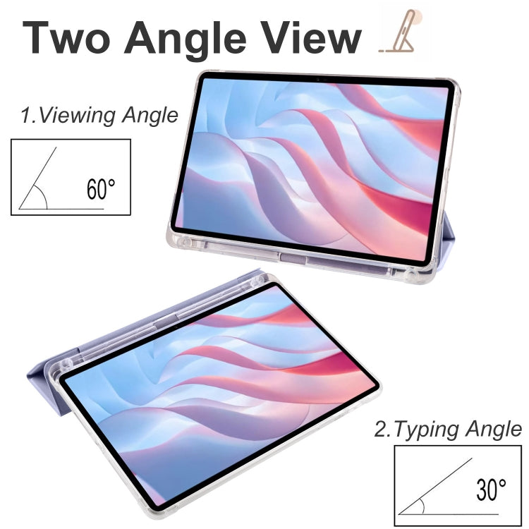 For Xiaomi Redmi Pad Pro 12.1 3-fold Clear TPU Smart Leather Tablet Case with Pen Slot