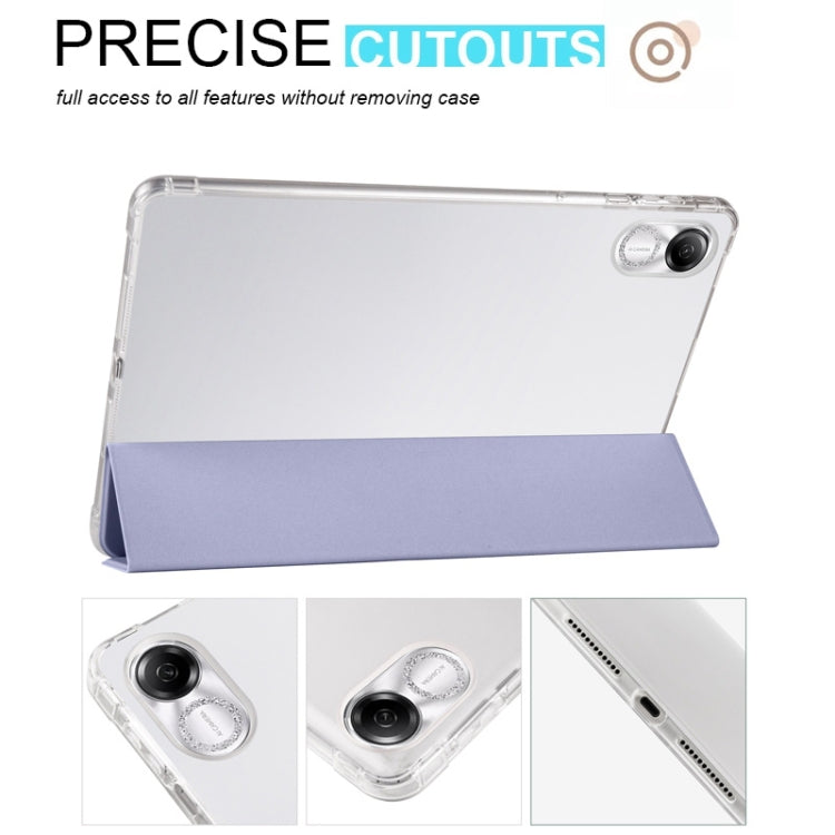 For Xiaomi Redmi Pad Pro 12.1 3-fold Clear TPU Smart Leather Tablet Case with Pen Slot