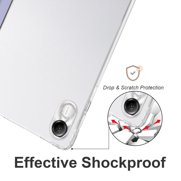 For Xiaomi Redmi Pad Pro 12.1 3-fold Clear TPU Smart Leather Tablet Case with Pen Slot