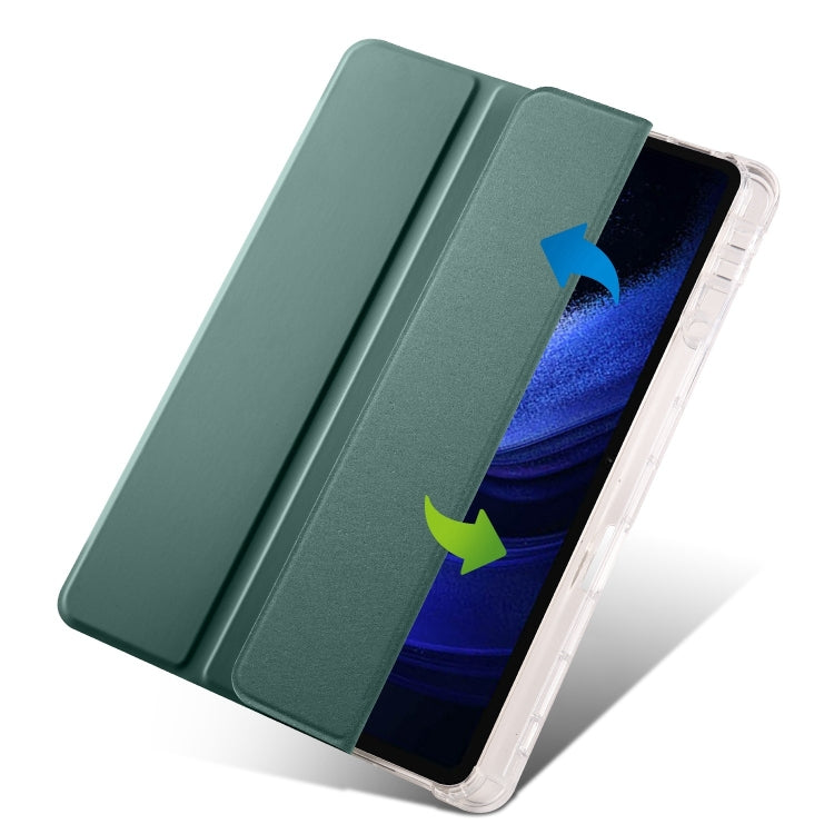 For Xiaomi Pad 7 / 7 Pro 3-fold Clear TPU Smart Leather Tablet Case with Pen Slot
