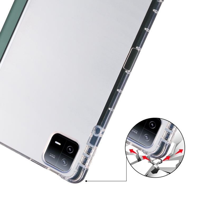 For Xiaomi Pad 7 / 7 Pro 3-fold Clear TPU Smart Leather Tablet Case with Pen Slot