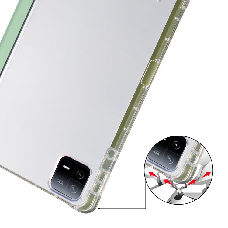 For Xiaomi Pad 7 / 7 Pro 3-fold Clear TPU Smart Leather Tablet Case with Pen Slot