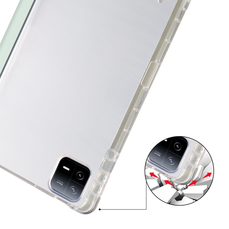 For Xiaomi Pad 7 / 7 Pro 3-fold Clear TPU Smart Leather Tablet Case with Pen Slot