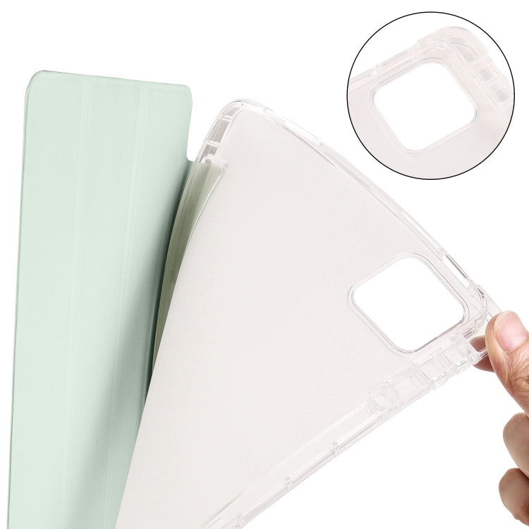 For Xiaomi Pad 7 / 7 Pro 3-fold Clear TPU Smart Leather Tablet Case with Pen Slot