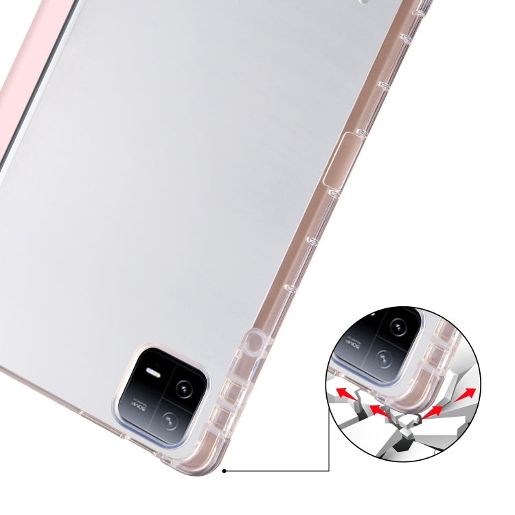For Xiaomi Pad 7 / 7 Pro 3-fold Clear TPU Smart Leather Tablet Case with Pen Slot