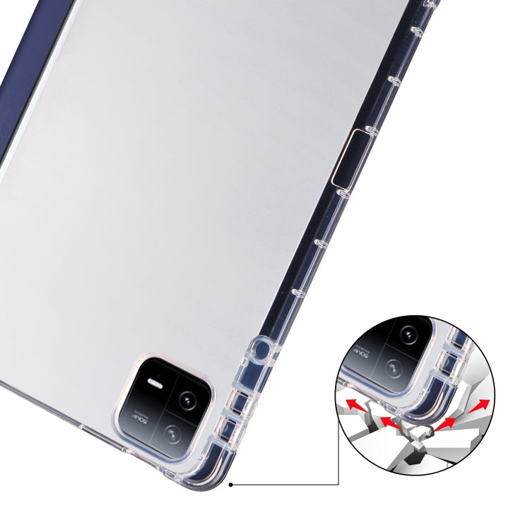 For Xiaomi Pad 7 / 7 Pro 3-fold Clear TPU Smart Leather Tablet Case with Pen Slot