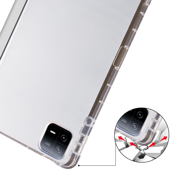 For Xiaomi Pad 7 / 7 Pro 3-fold Clear TPU Smart Leather Tablet Case with Pen Slot