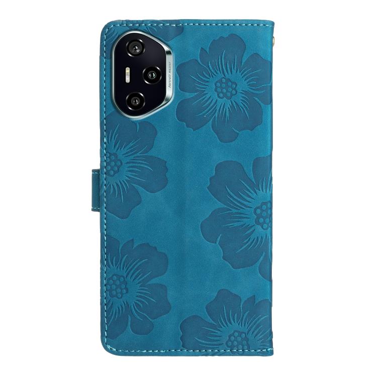 For Honor 400 Global 156.5mm Flower Embossing Pattern Leather Phone Case