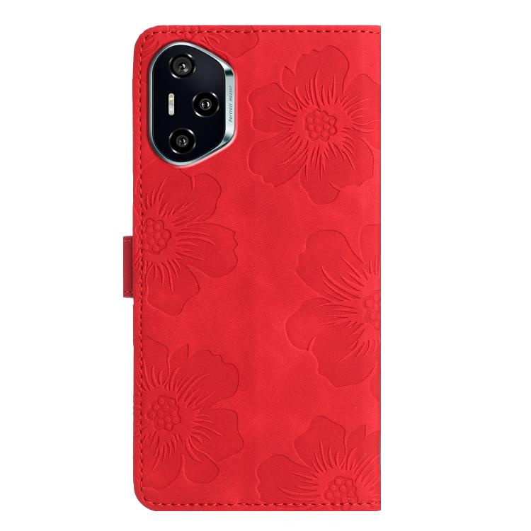 For Honor 400 Global 156.5mm Flower Embossing Pattern Leather Phone Case