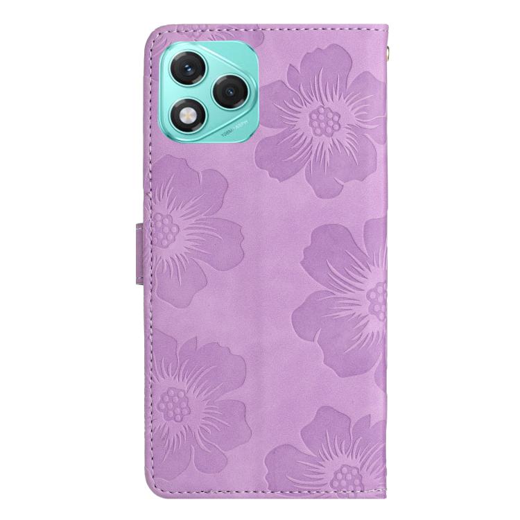 For Honor 400 Lite Global Flower Embossing Pattern Leather Phone Case