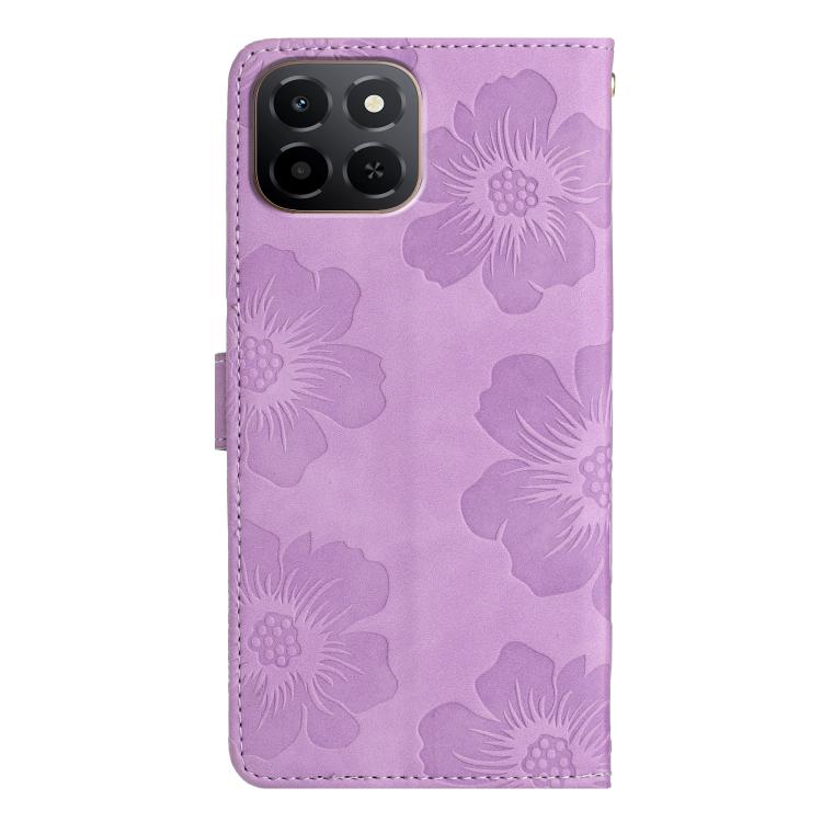 For Honor X6c 4G Flower Embossing Pattern Leather Phone Case