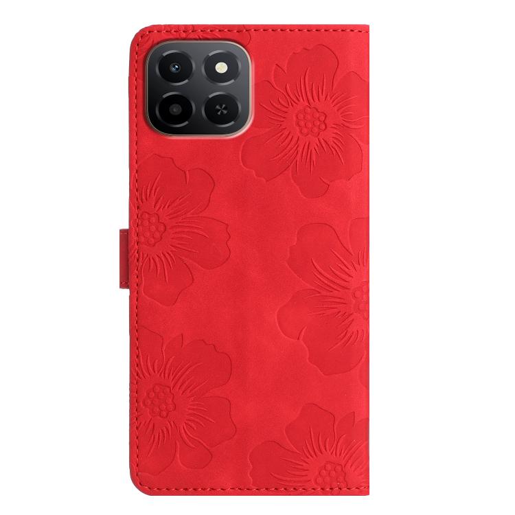 For Honor X6c 4G Flower Embossing Pattern Leather Phone Case