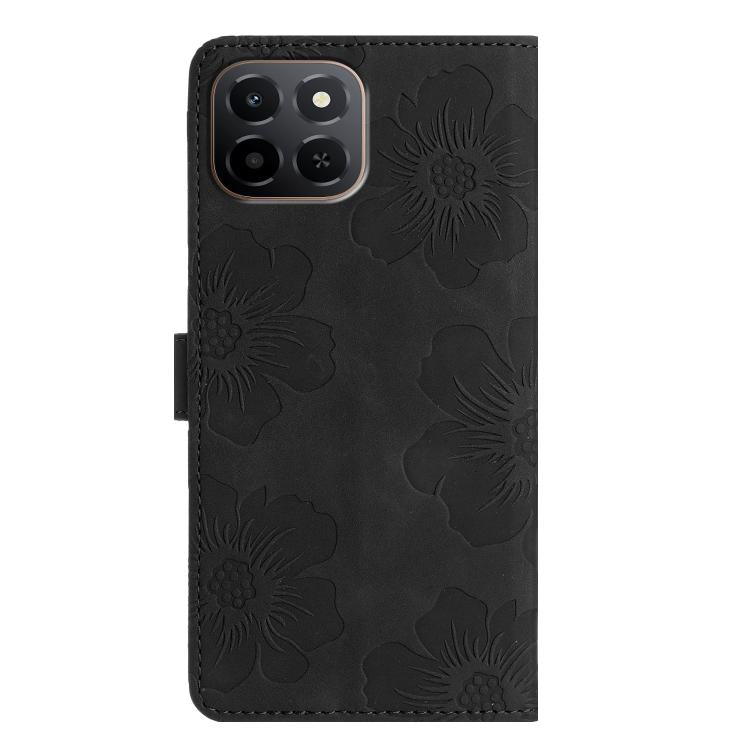 For Honor X6c 4G Flower Embossing Pattern Leather Phone Case