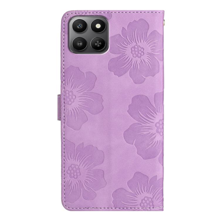 For Honor 400 Smart 5G Flower Embossing Pattern Leather Phone Case