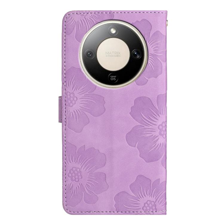 For Honor X9d 5G Flower Embossing Pattern Leather Phone Case
