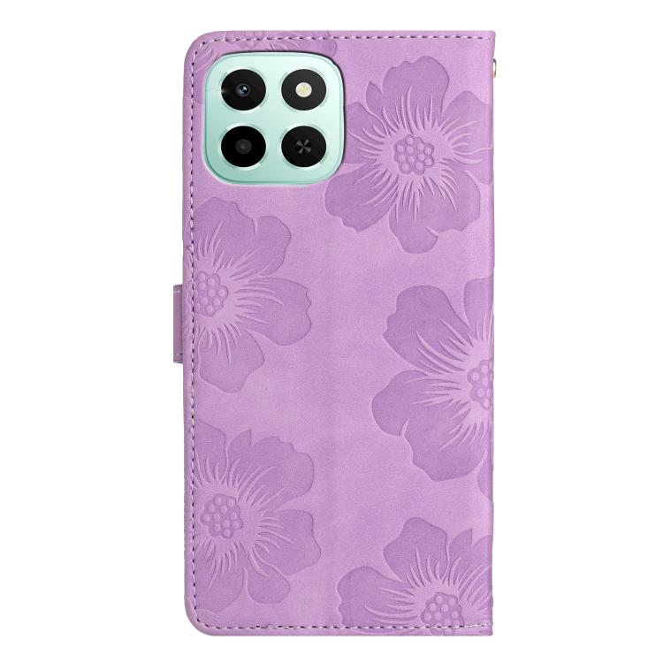 For Honor X5c 4G Flower Embossing Pattern Leather Phone Case