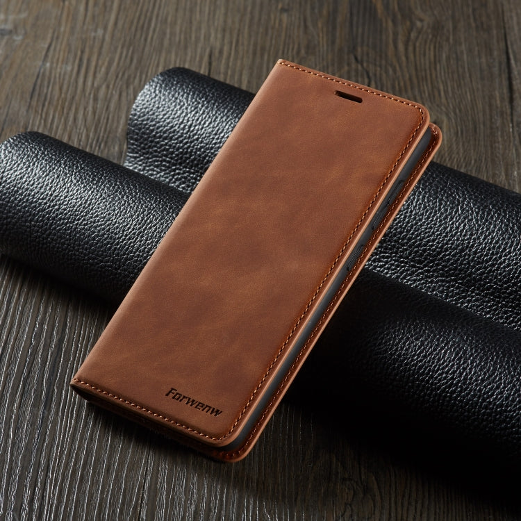 For Samsung Galaxy A41 Forwenw Dream Series Oil Edge Strong Magnetism Horizontal Flip Leather Case with Holder & Card Slots & Wallet & Photo Frame