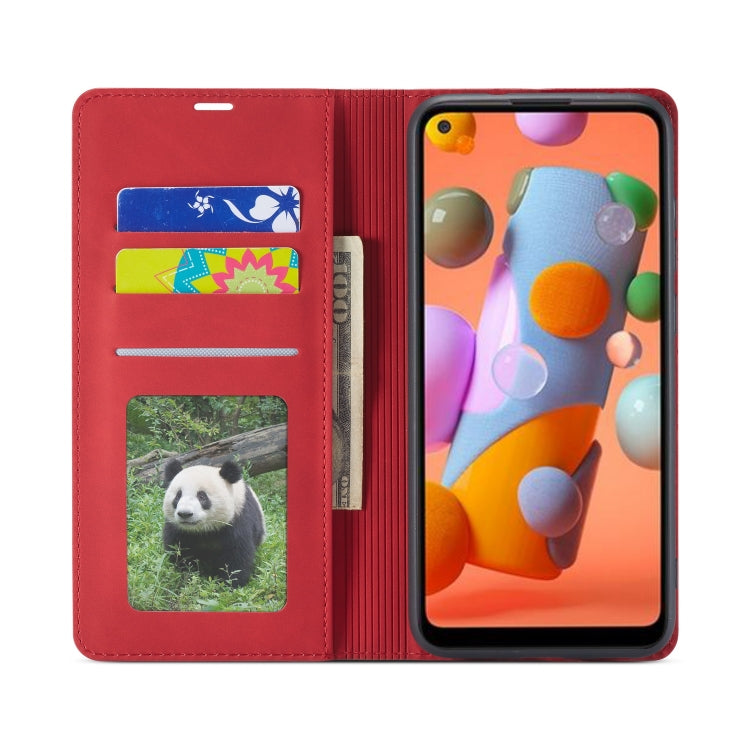 For Samsung Galaxy A11 Forwenw Dream Series Oil Edge Strong Magnetism Horizontal Flip Leather Case with Holder & Card Slots & Wallet & Photo Frame