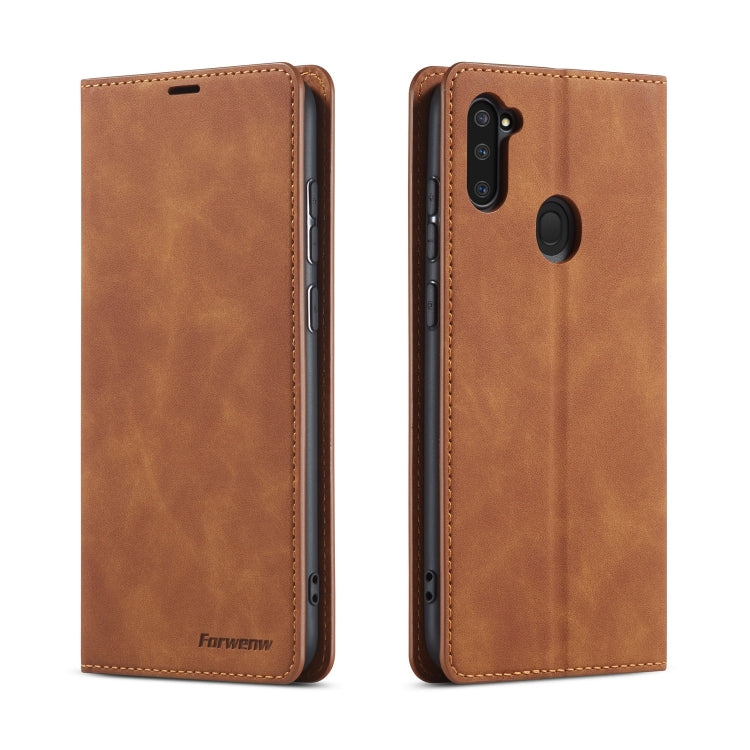 For Samsung Galaxy A11 Forwenw Dream Series Oil Edge Strong Magnetism Horizontal Flip Leather Case with Holder & Card Slots & Wallet & Photo Frame