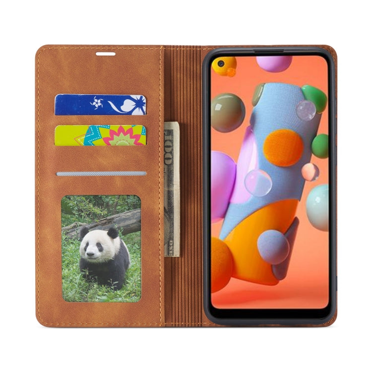 For Samsung Galaxy A11 Forwenw Dream Series Oil Edge Strong Magnetism Horizontal Flip Leather Case with Holder & Card Slots & Wallet & Photo Frame