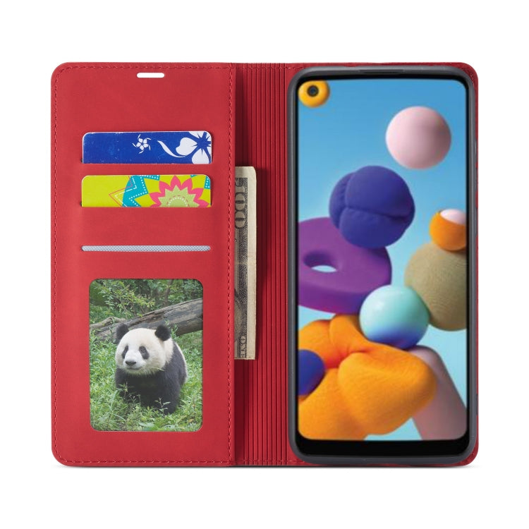 For Samsung Galaxy A21 Forwenw Dream Series Oil Edge Strong Magnetism Horizontal Flip Leather Case with Holder & Card Slots & Wallet & Photo Frame