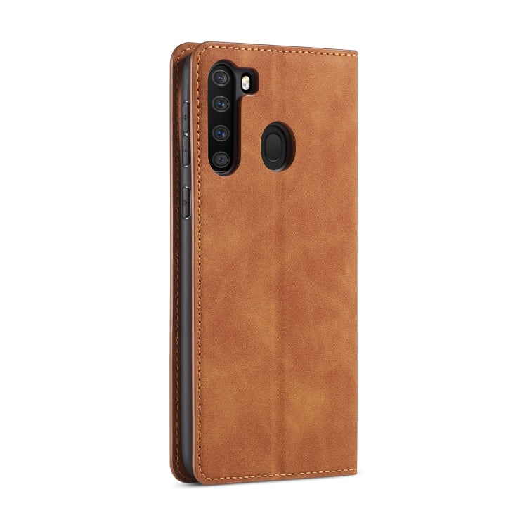 For Samsung Galaxy A21 Forwenw Dream Series Oil Edge Strong Magnetism Horizontal Flip Leather Case with Holder & Card Slots & Wallet & Photo Frame