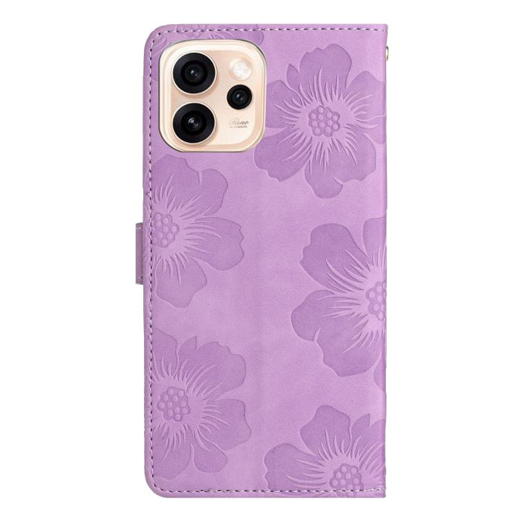 For OPPO Reno15 5G Global Flower Embossing Pattern Leather Phone Case