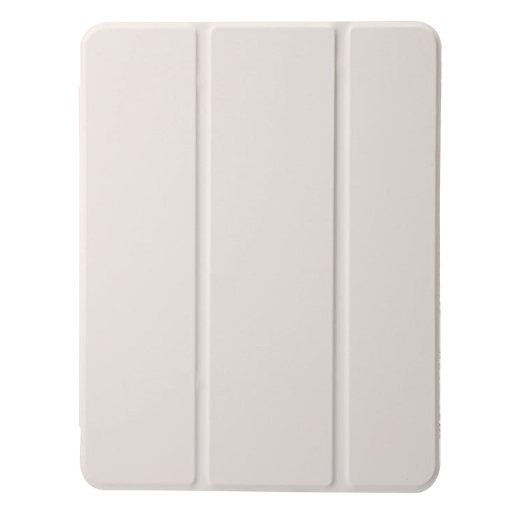 For iPad Pro 13 2025 / 2024 Clear Acrylic 3-Fold Leather Tablet Case