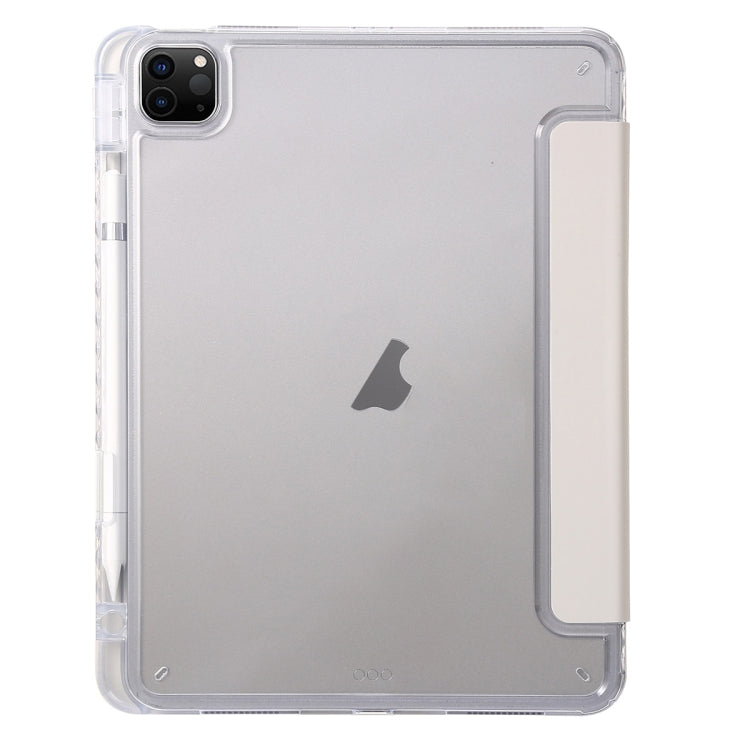 For iPad Pro 13 2025 / 2024 Clear Acrylic 3-Fold Leather Tablet Case