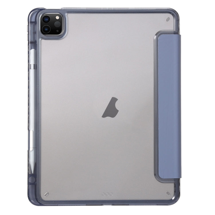 For iPad Pro 13 2025 / 2024 Clear Acrylic 3-Fold Leather Tablet Case