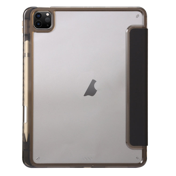 For iPad Pro 11 2025 / 2024 Clear Acrylic 3-Fold Leather Tablet Case