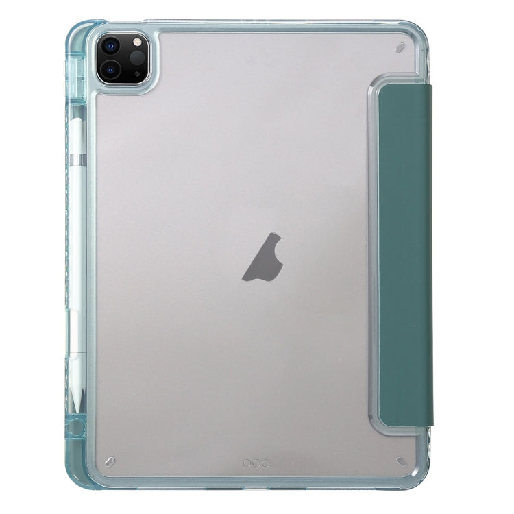 For iPad Pro 11 2025 / 2024 Clear Acrylic 3-Fold Leather Tablet Case