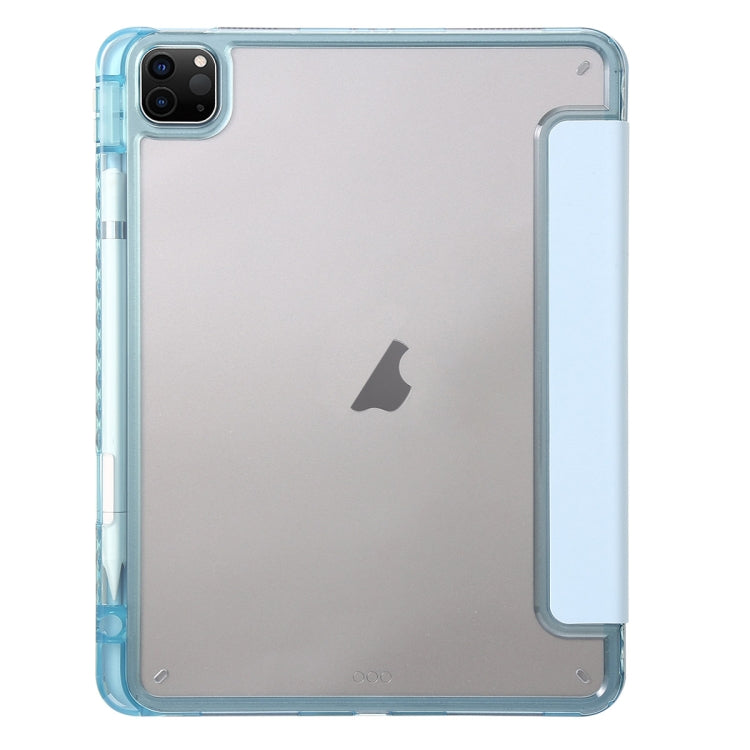 For iPad Pro 11 2025 / 2024 Clear Acrylic 3-Fold Leather Tablet Case