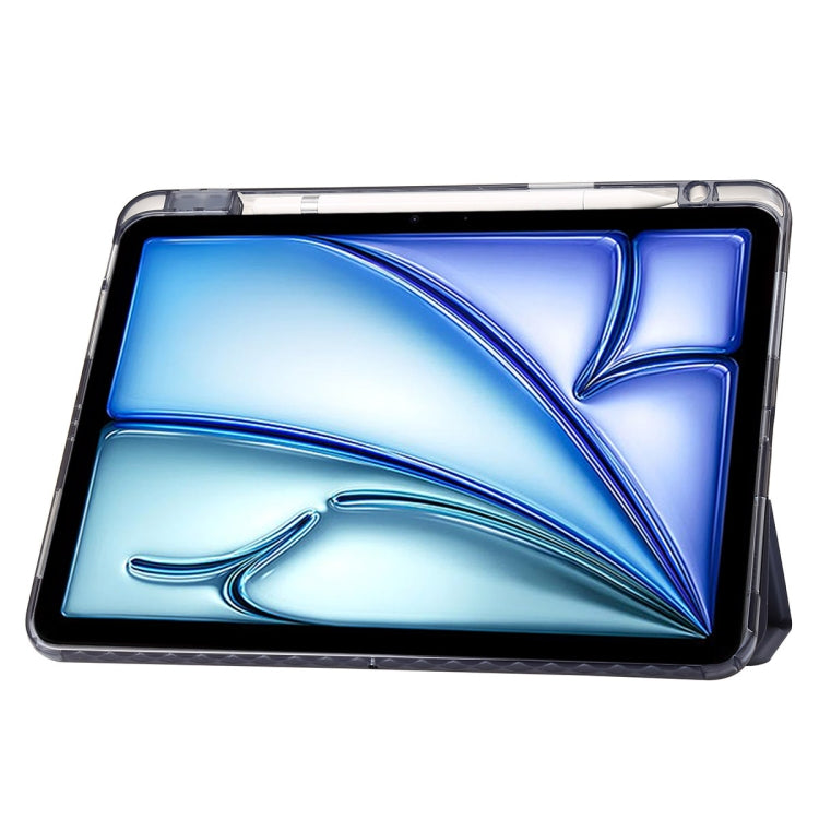For iPad Pro 11 2025 / 2024 Clear Acrylic 3-Fold Leather Tablet Case