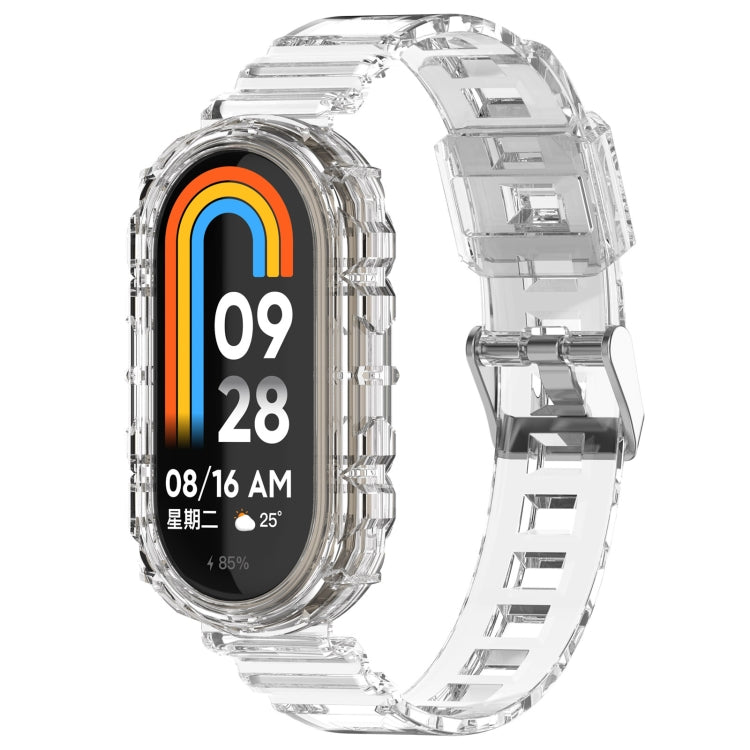 For Xiaomi Mi Band 8 Integrated Transparent Silicone Watch Band