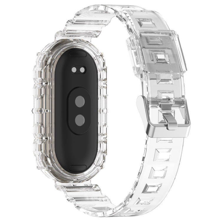 For Xiaomi Mi Band 8 Integrated Transparent Silicone Watch Band
