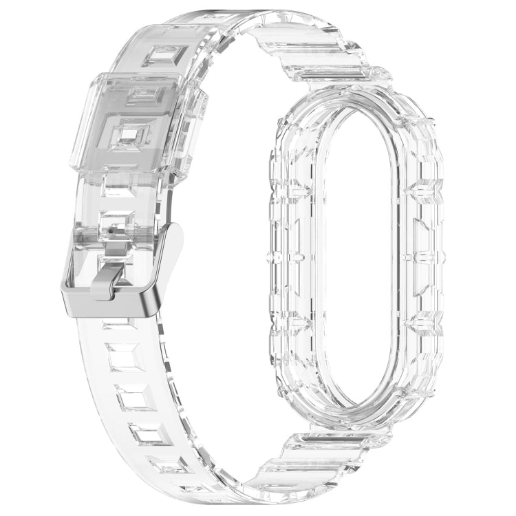 For Xiaomi Mi Band 8 Integrated Transparent Silicone Watch Band
