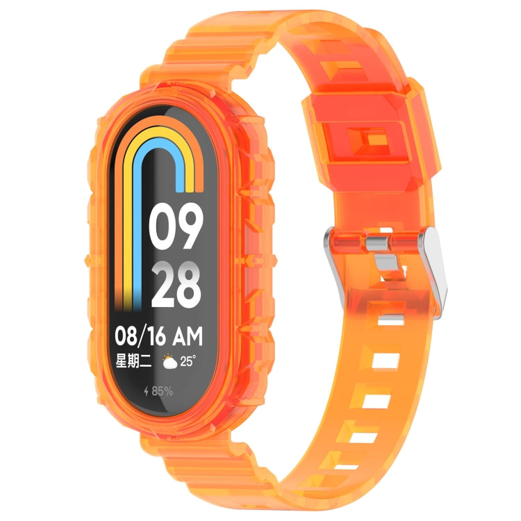 For Xiaomi Mi Band 8 Integrated Transparent Silicone Watch Band