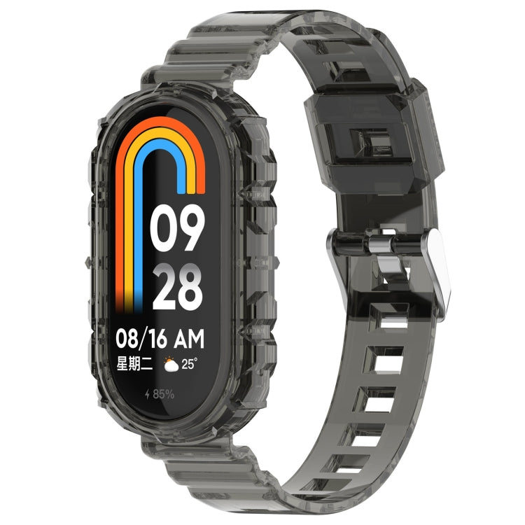 For Xiaomi Mi Band 8 Integrated Transparent Silicone Watch Band