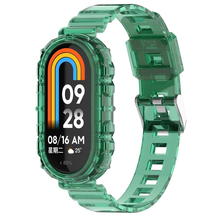 For Xiaomi Mi Band 8 Integrated Transparent Silicone Watch Band